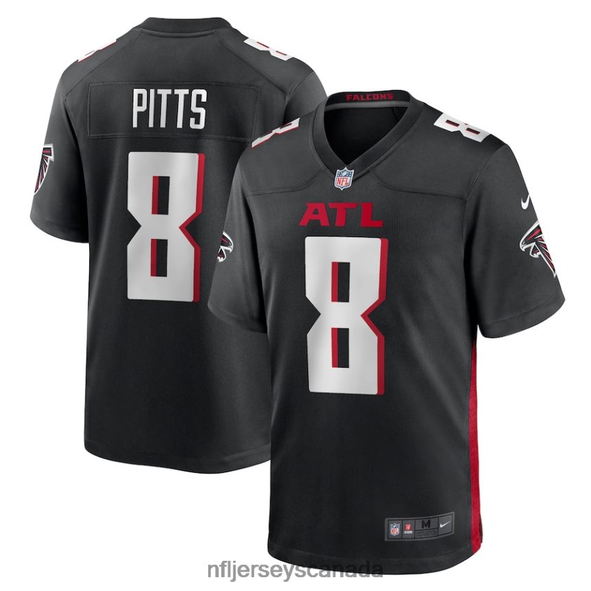 Men Atlanta Falcons Kyle Pitts Nike Black Game Jersey Clothing NFL TBXFR6426
