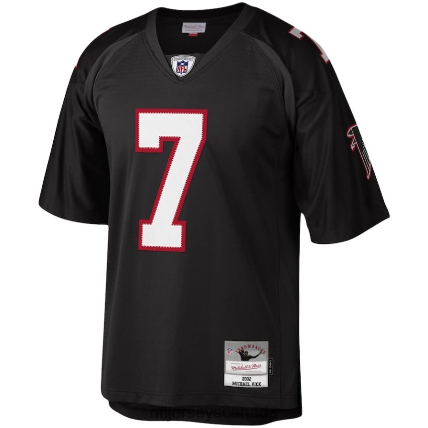 Men Atlanta Falcons Michael Vick Mitchell  Ness Black 2002 Authentic Throwback Retired Player Jersey Clothing NFL TBXFR61418