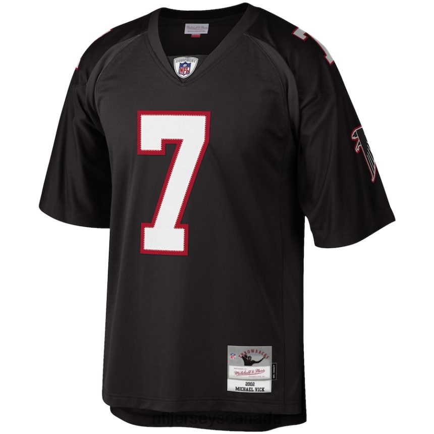 Men Atlanta Falcons Michael Vick Mitchell  Ness Black Big  Tall 2002 Retired Player Replica Jersey Clothing NFL TBXFR61233