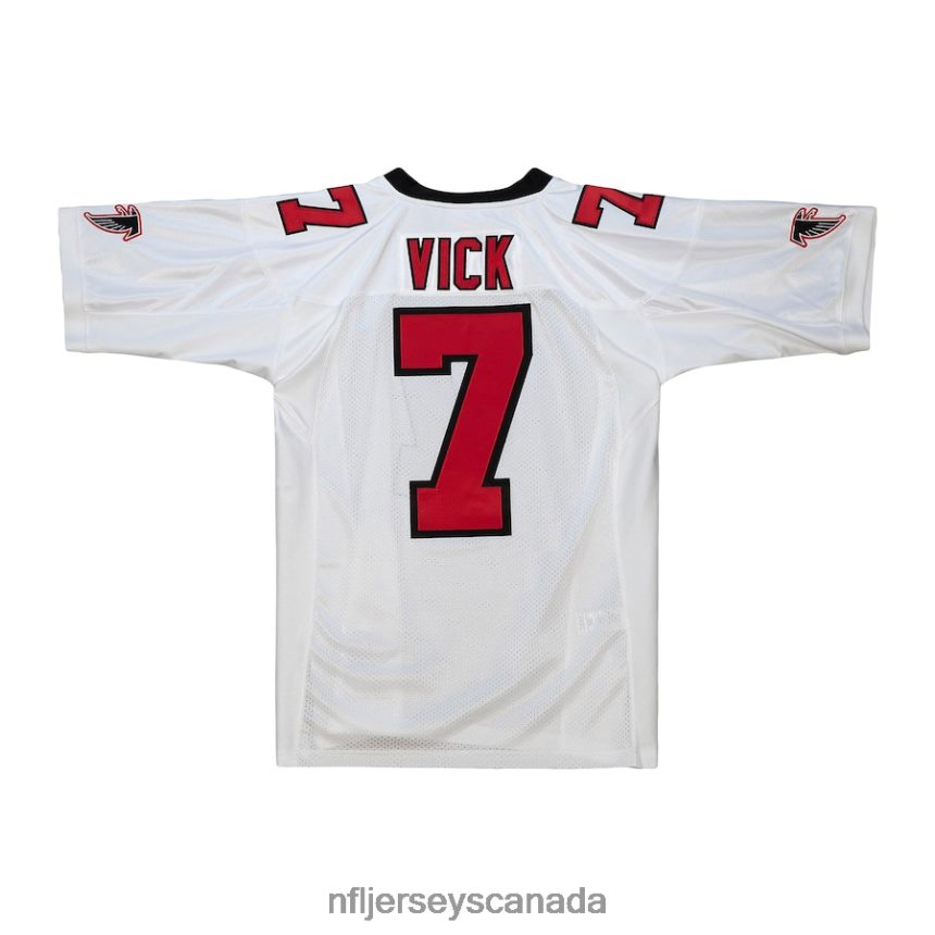 Men Atlanta Falcons Michael Vick Mitchell  Ness White 2001 Authentic Retired Player Jersey Clothing NFL TBXFR61806