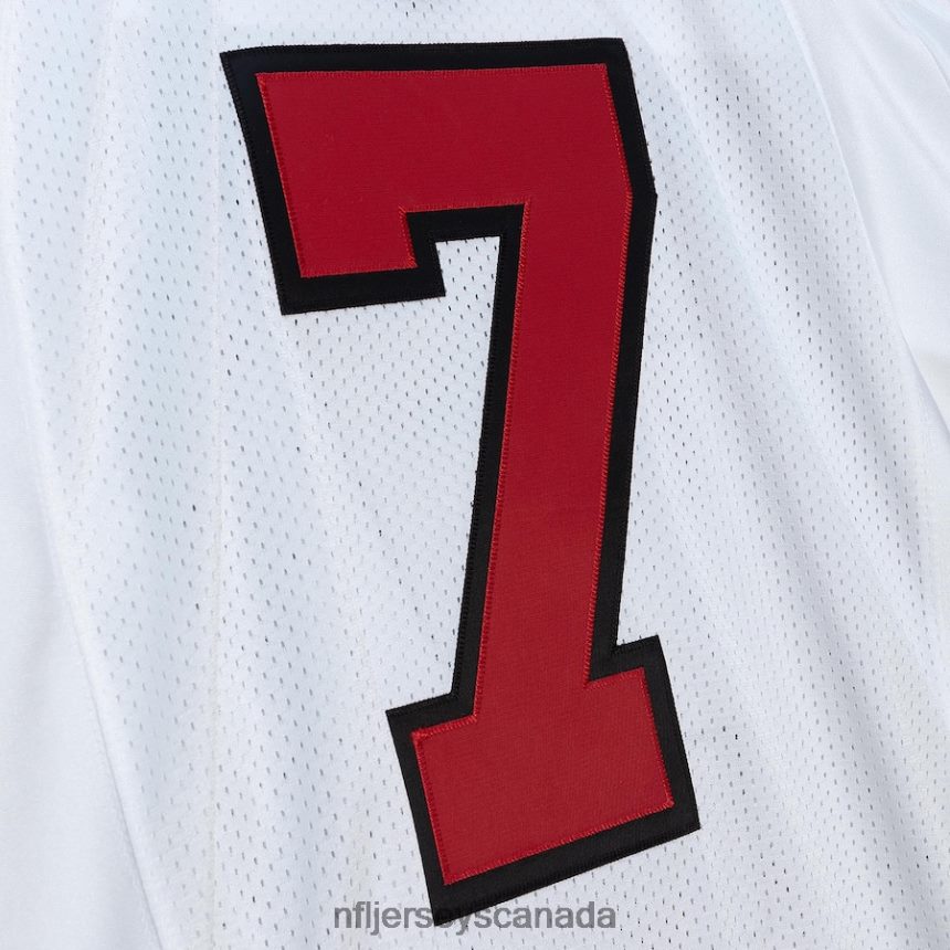 Men Atlanta Falcons Michael Vick Mitchell  Ness White 2001 Authentic Retired Player Jersey Clothing NFL TBXFR61806