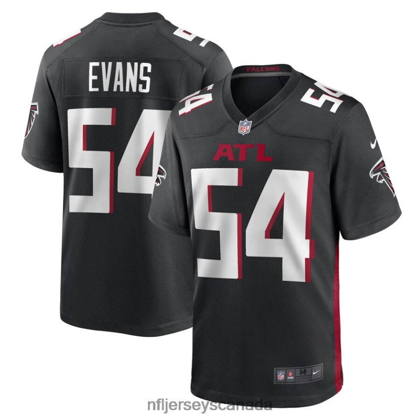 Men Atlanta Falcons Rashaan Evans Nike Black Game Player Jersey Clothing NFL TBXFR65767