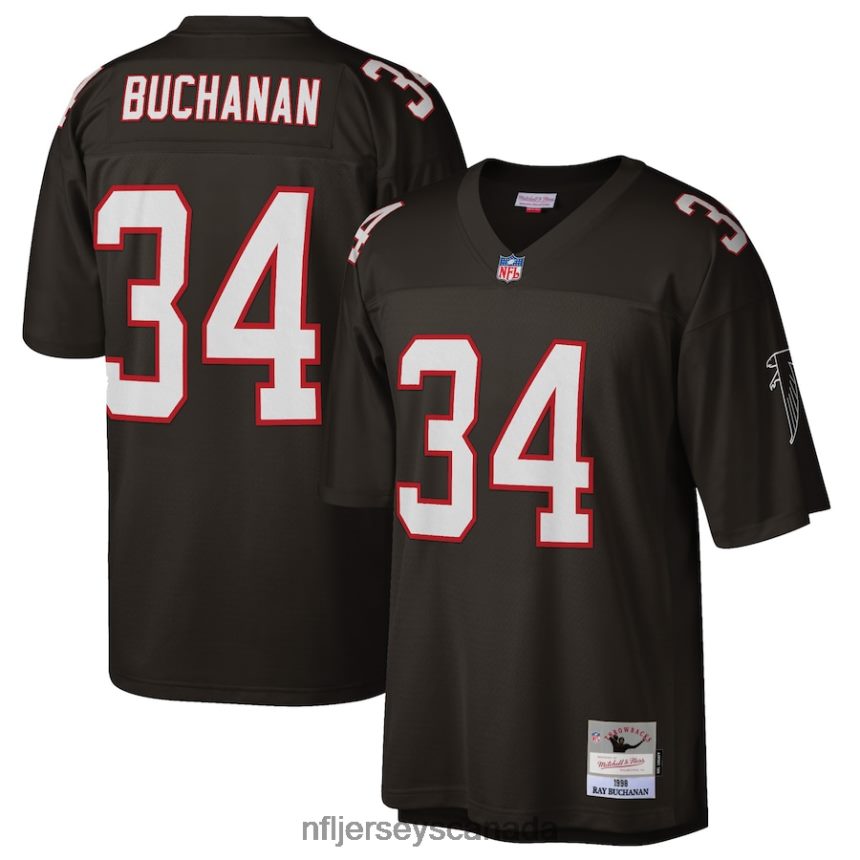 Men Atlanta Falcons Ray Buchanan Mitchell  Ness Black Retired Player Legacy Replica Jersey Clothing NFL TBXFR63956