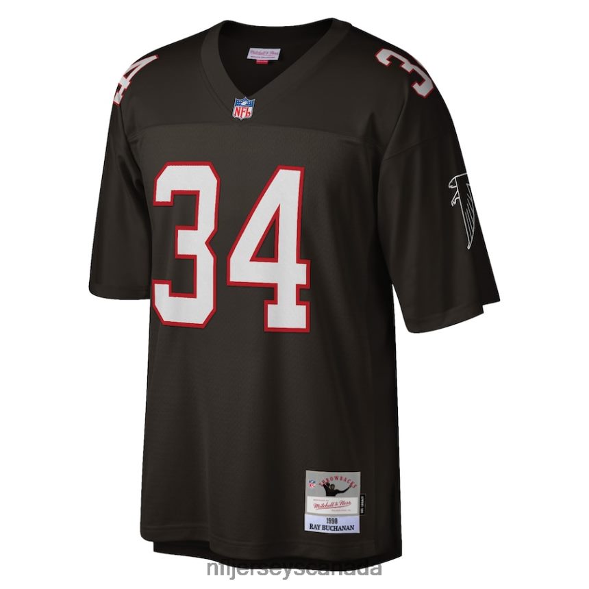 Men Atlanta Falcons Ray Buchanan Mitchell  Ness Black Retired Player Legacy Replica Jersey Clothing NFL TBXFR63956