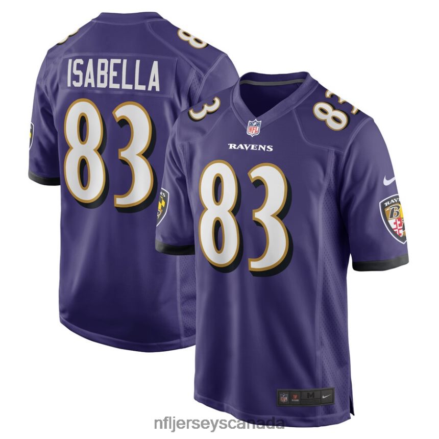 Men Baltimore Ravens Andy Isabella Nike Purple Home Game Player Jersey Clothing NFL TBXFR66791