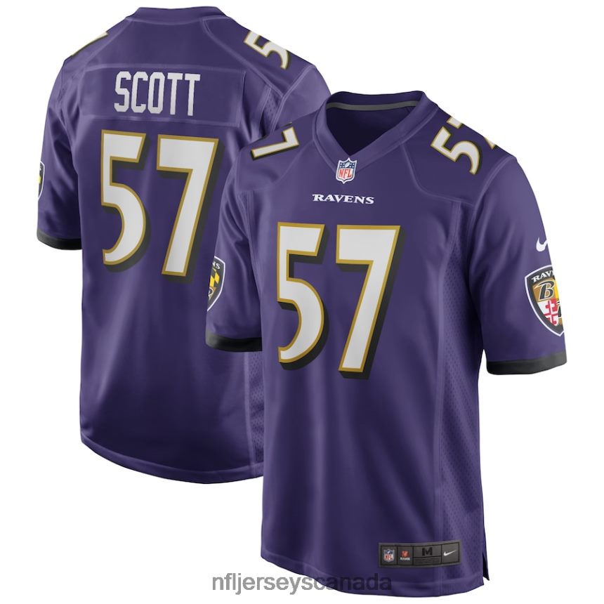 Men Baltimore Ravens Bart Scott Nike Purple Game Retired Player Jersey Clothing NFL TBXFR65865