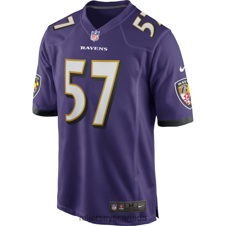 Men Baltimore Ravens Bart Scott Nike Purple Game Retired Player Jersey Clothing NFL TBXFR65865