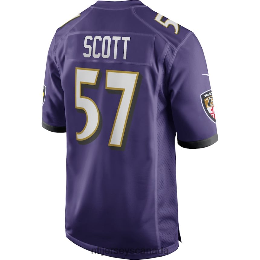 Men Baltimore Ravens Bart Scott Nike Purple Game Retired Player Jersey Clothing NFL TBXFR65865