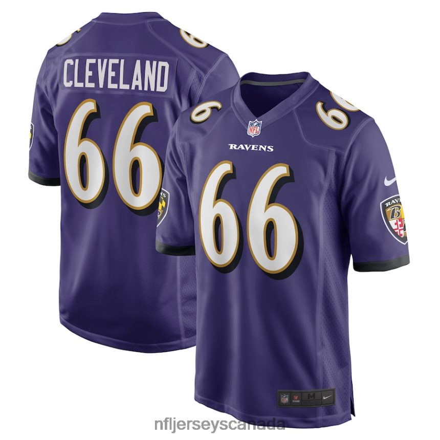 Men Baltimore Ravens Ben Cleveland Nike Purple Game Jersey Clothing NFL TBXFR64313