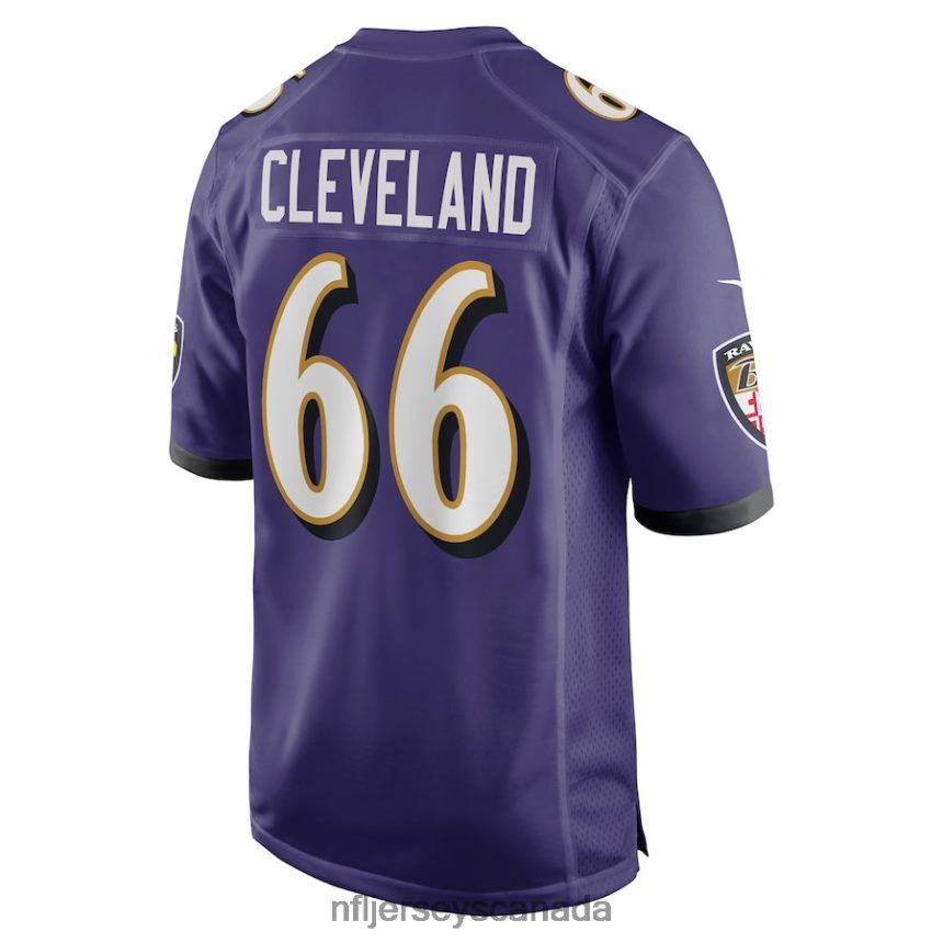 Men Baltimore Ravens Ben Cleveland Nike Purple Game Jersey Clothing NFL TBXFR64313