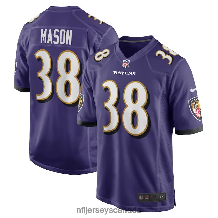 Men Baltimore Ravens Ben Mason Nike Purple Game Jersey Clothing NFL TBXFR65797