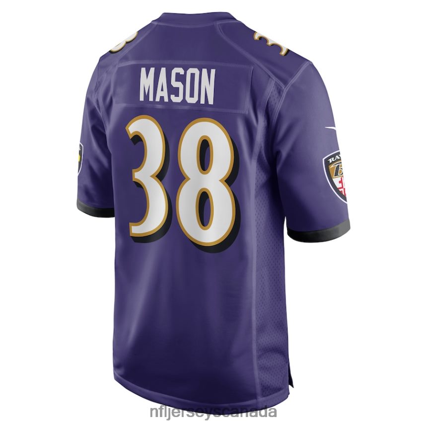 Men Baltimore Ravens Ben Mason Nike Purple Game Jersey Clothing NFL TBXFR65797
