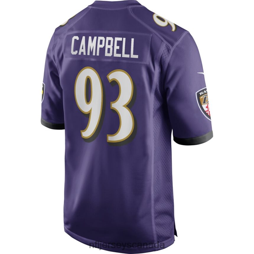 Men Baltimore Ravens Calais Campbell Nike Purple Game Player Jersey Clothing NFL TBXFR6980