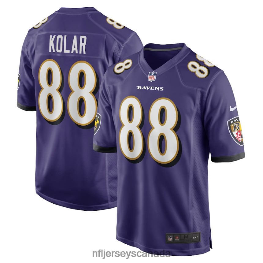 Men Baltimore Ravens Charlie Kolar Nike Purple Player Game Jersey Clothing NFL TBXFR64171