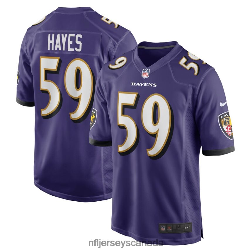 Men Baltimore Ravens Daelin Hayes Nike Purple Game Jersey Clothing NFL TBXFR67011