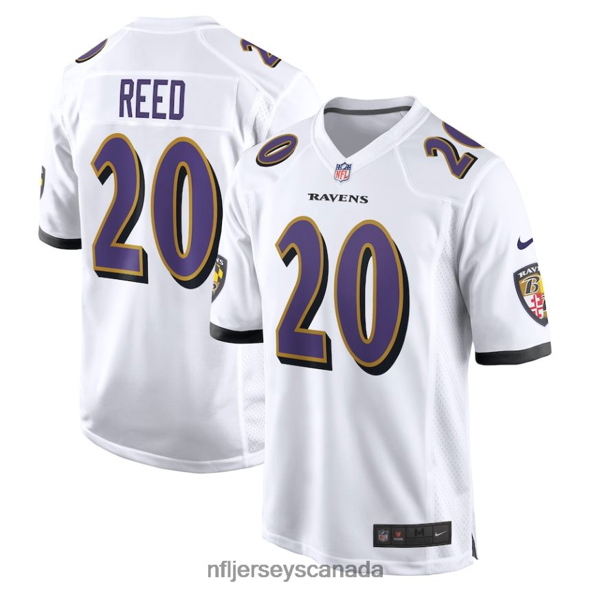 Men Baltimore Ravens Ed Reed Nike White Retired Player Game Jersey Clothing NFL TBXFR6947
