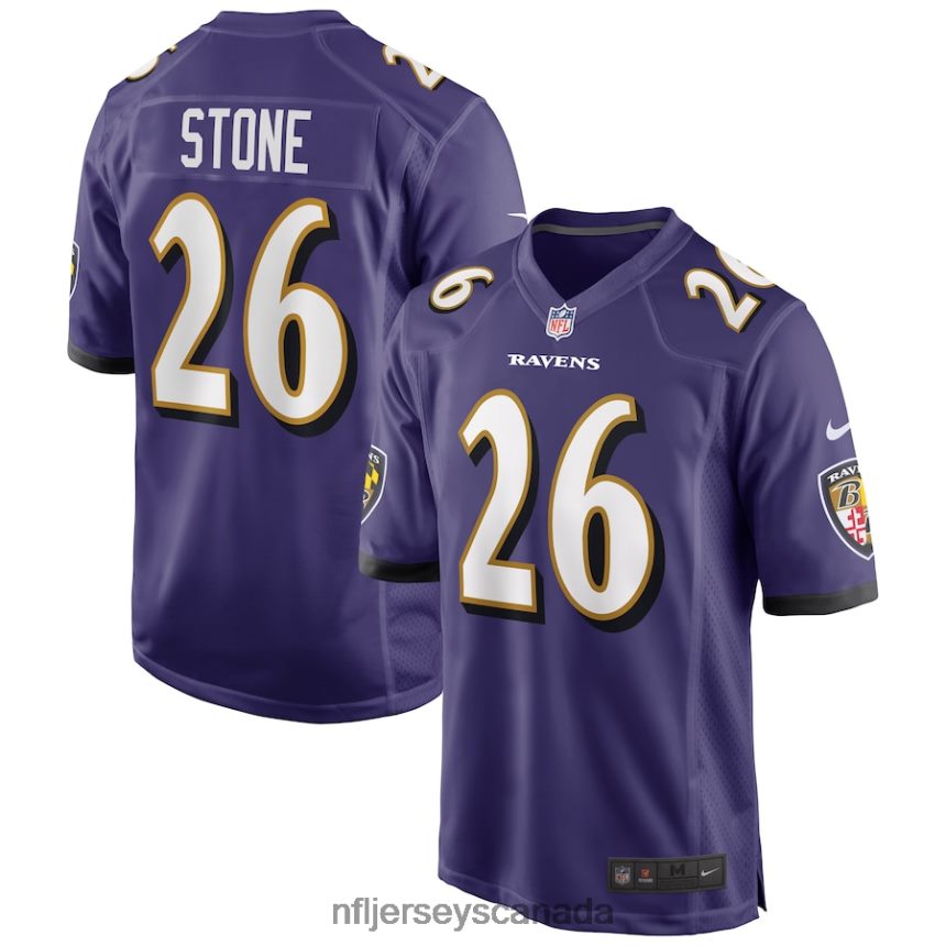 Men Baltimore Ravens Geno Stone Nike Purple Game Jersey Clothing NFL TBXFR66027