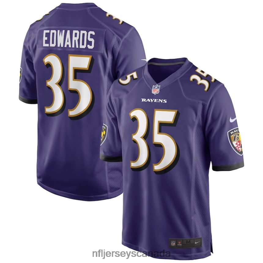 Men Baltimore Ravens Gus Edwards Nike Purple Game Jersey Clothing NFL TBXFR63658