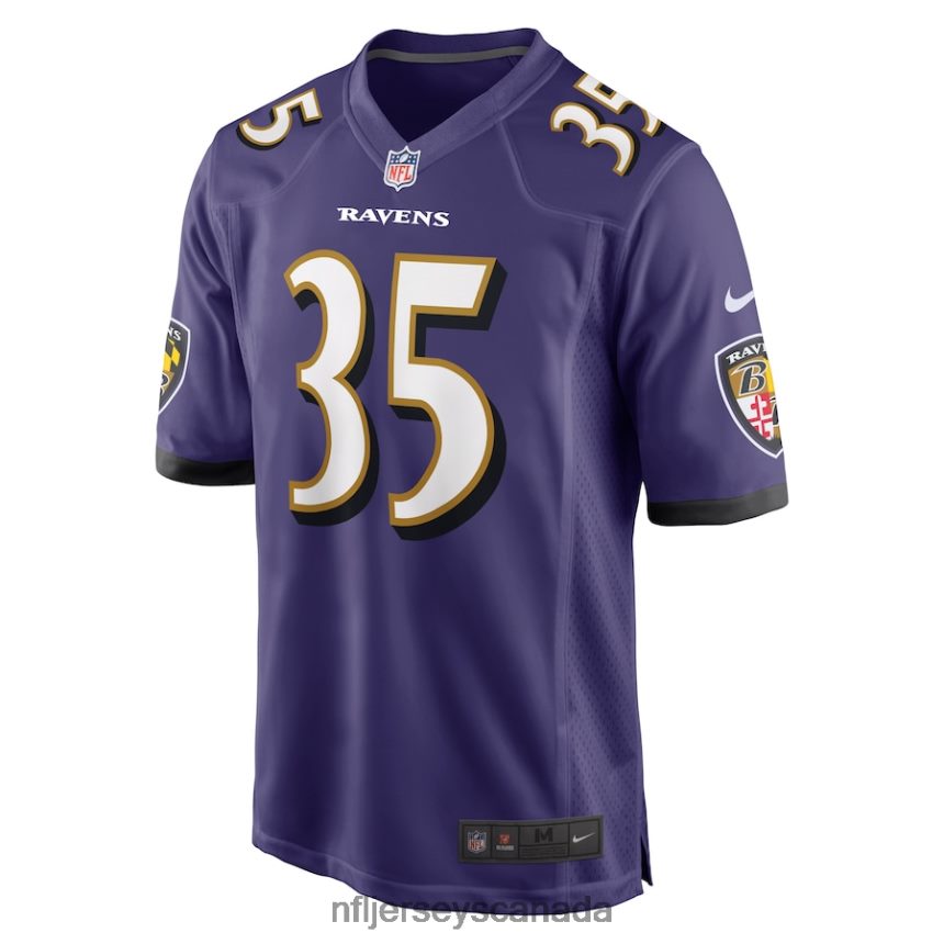 Men Baltimore Ravens Gus Edwards Nike Purple Game Jersey Clothing NFL TBXFR63658