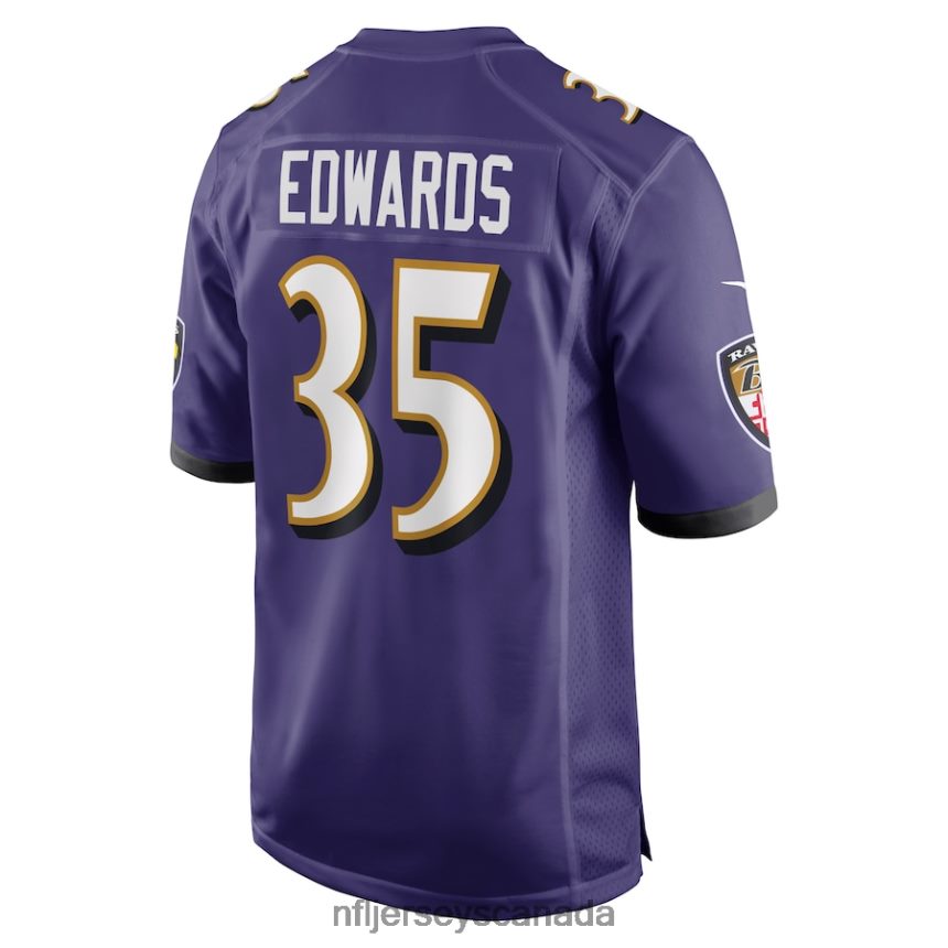 Men Baltimore Ravens Gus Edwards Nike Purple Game Jersey Clothing NFL TBXFR63658