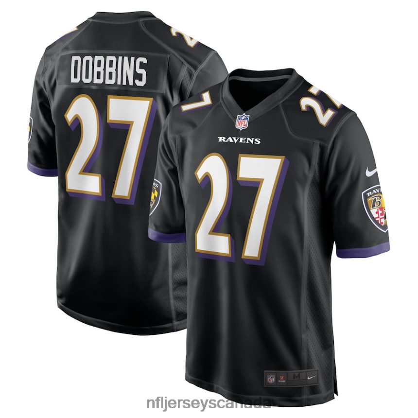 Men Baltimore Ravens JK Dobbins Nike Black Game Jersey Clothing NFL TBXFR62347