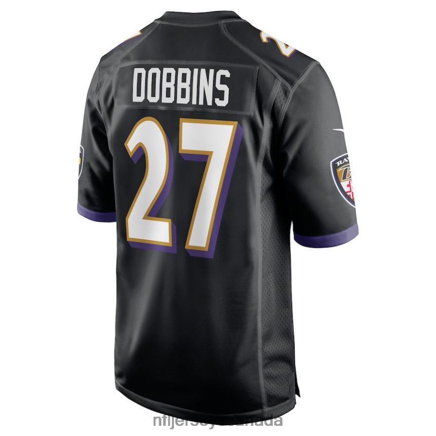 Men Baltimore Ravens JK Dobbins Nike Black Game Jersey Clothing NFL TBXFR62347