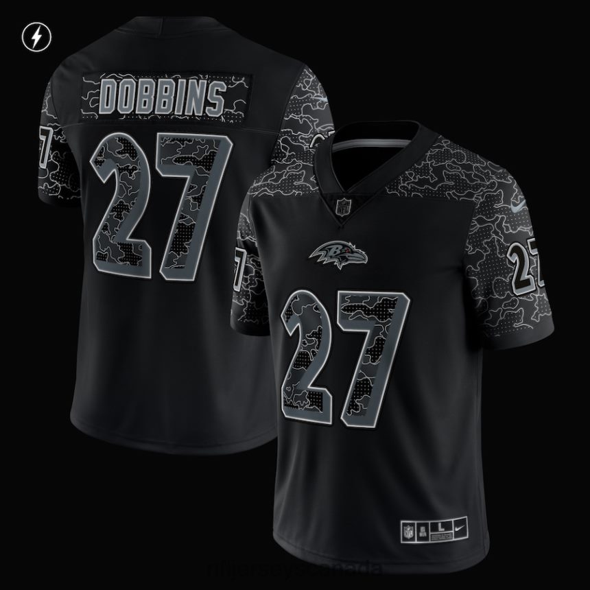 Men Baltimore Ravens JK Dobbins Nike Black RFLCTV Limited Jersey Clothing NFL TBXFR63023