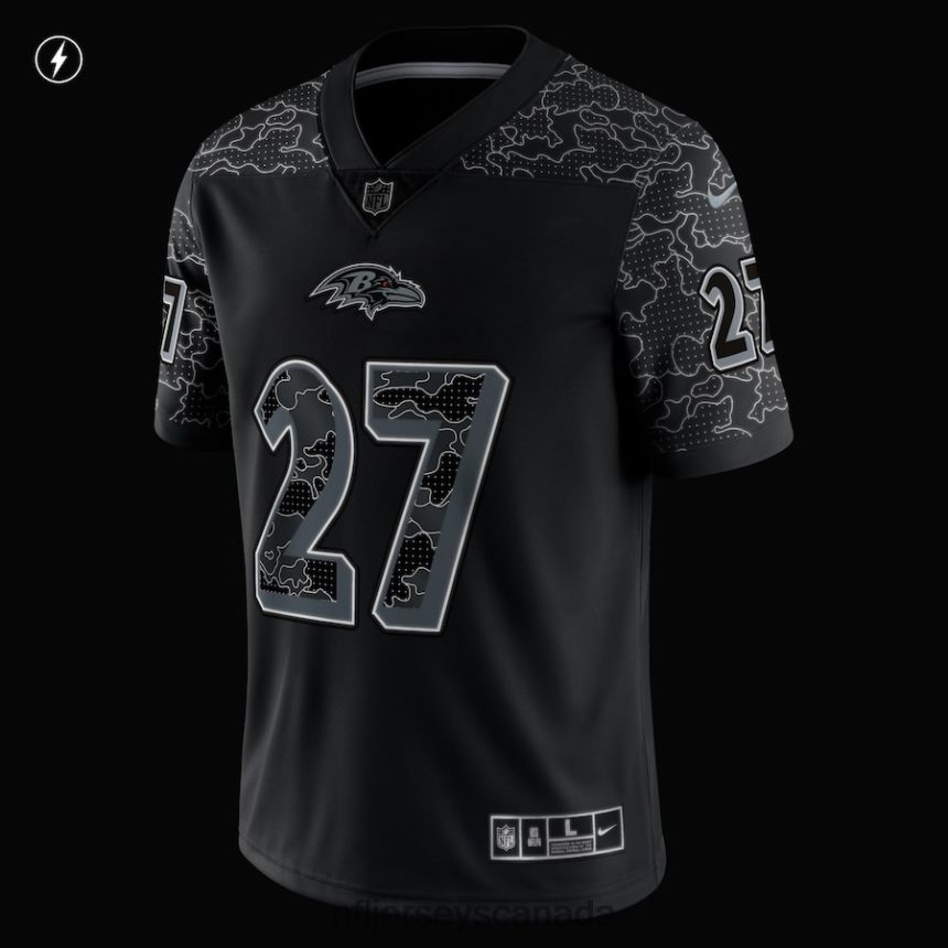 Men Baltimore Ravens JK Dobbins Nike Black RFLCTV Limited Jersey Clothing NFL TBXFR63023