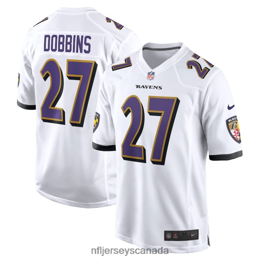 Men Baltimore Ravens JK Dobbins Nike White Away Game Player Jersey Clothing NFL TBXFR66852