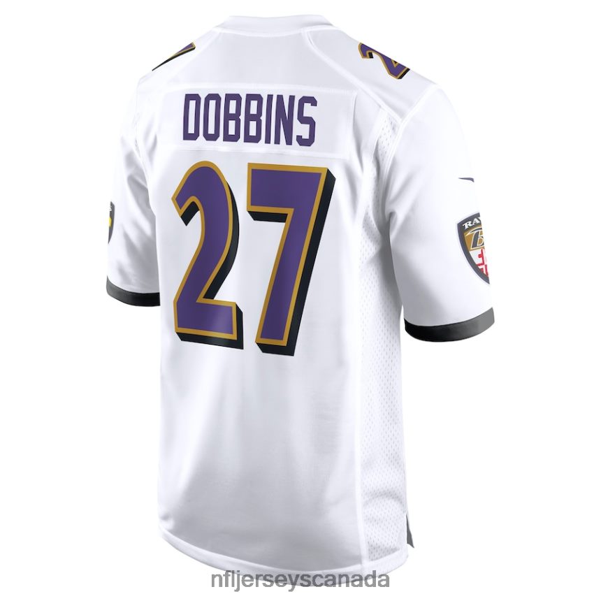 Men Baltimore Ravens JK Dobbins Nike White Away Game Player Jersey Clothing NFL TBXFR66852
