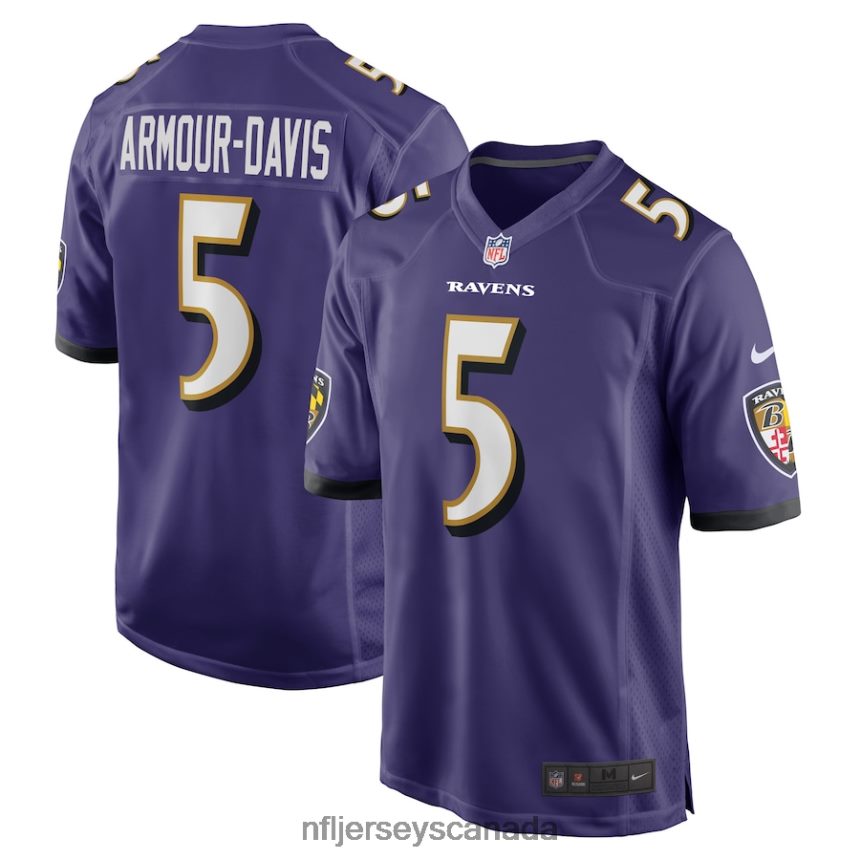 Men Baltimore Ravens Jalyn Armour-Davis Nike Purple Game Player Jersey Clothing NFL TBXFR65964
