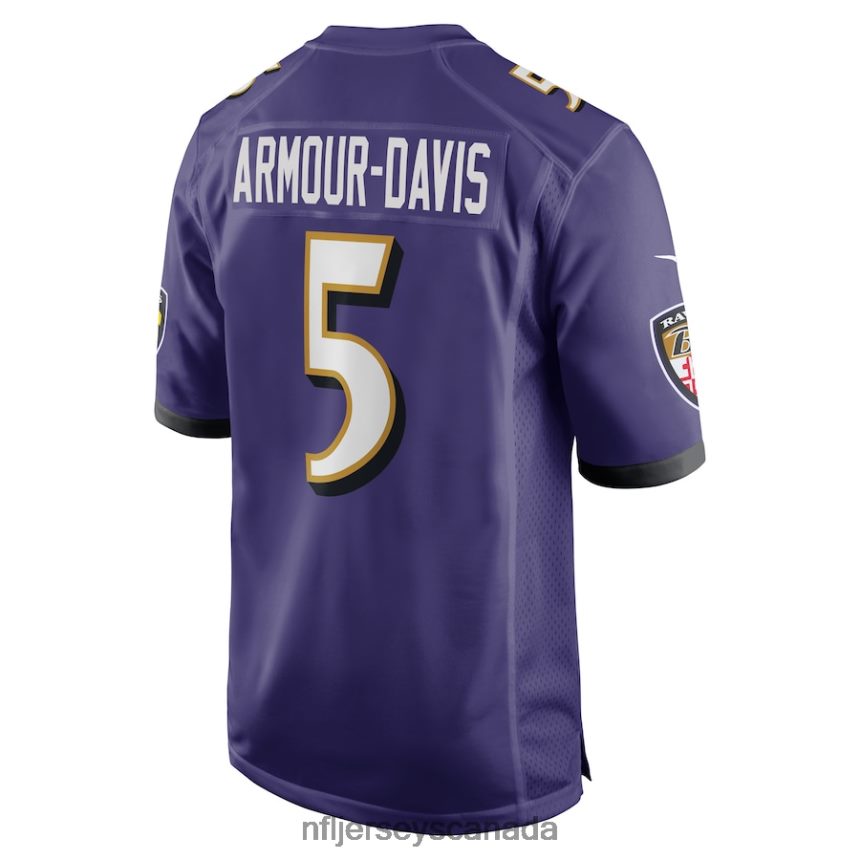 Men Baltimore Ravens Jalyn Armour-Davis Nike Purple Game Player Jersey Clothing NFL TBXFR65964