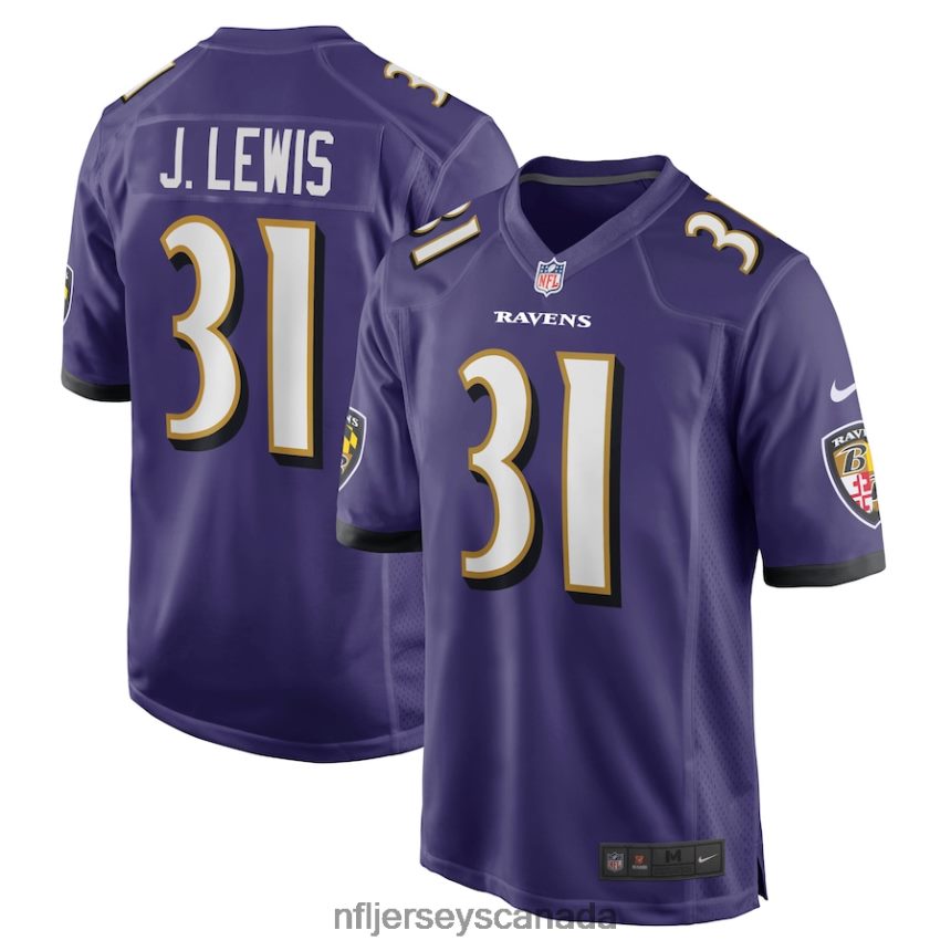 Men Baltimore Ravens Jamal Lewis Nike Purple Game Retired Player Jersey Clothing NFL TBXFR62731