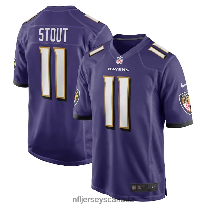 Men Baltimore Ravens Jordan Stout Nike Purple Player Game Jersey Clothing NFL TBXFR63259