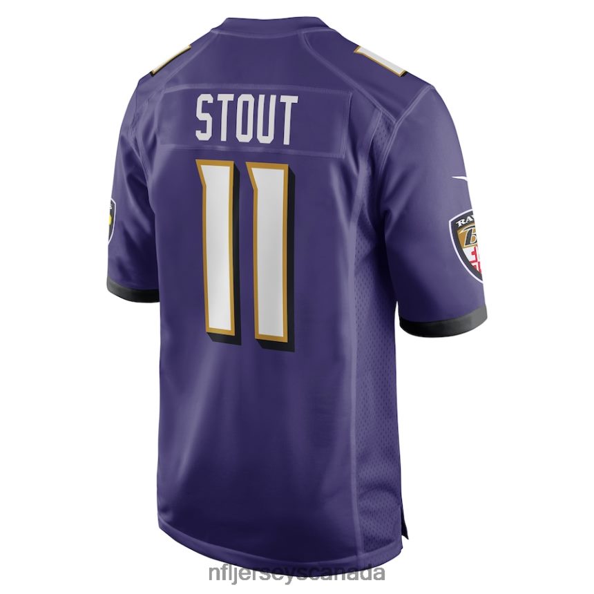Men Baltimore Ravens Jordan Stout Nike Purple Player Game Jersey Clothing NFL TBXFR63259