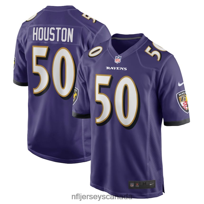 Men Baltimore Ravens Justin Houston Nike Purple Game Jersey Clothing NFL TBXFR64392
