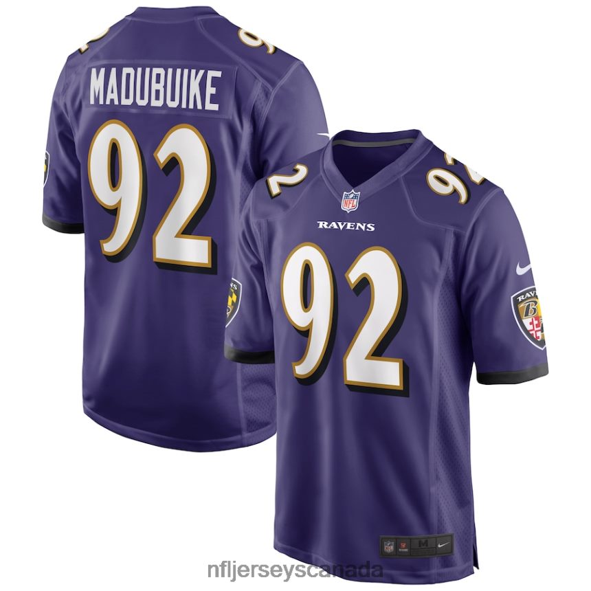 Men Baltimore Ravens Justin Madubuike Nike Purple Game Player Jersey Clothing NFL TBXFR65737
