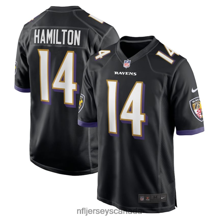 Men Baltimore Ravens Kyle Hamilton Nike Black Player Game Jersey Clothing NFL TBXFR61150