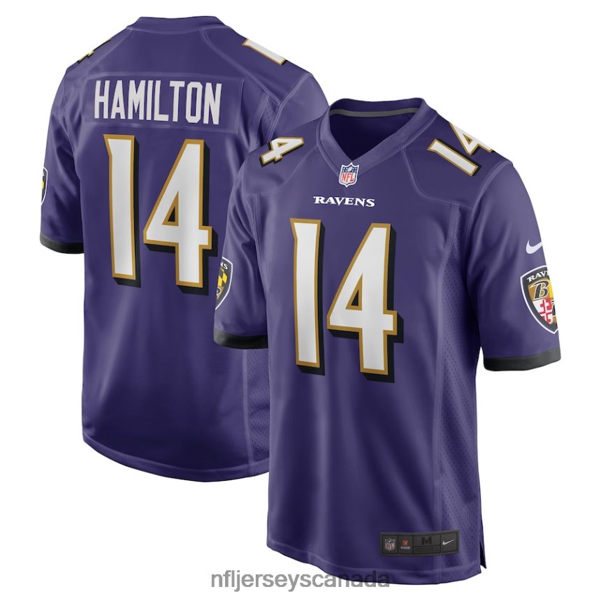 Men Baltimore Ravens Kyle Hamilton Nike Purple Player Game Jersey Clothing NFL TBXFR6859