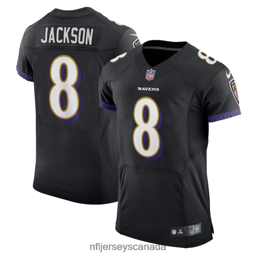 Men Baltimore Ravens Lamar Jackson Nike Black Alternate Vapor Elite Player Jersey Clothing NFL TBXFR62043