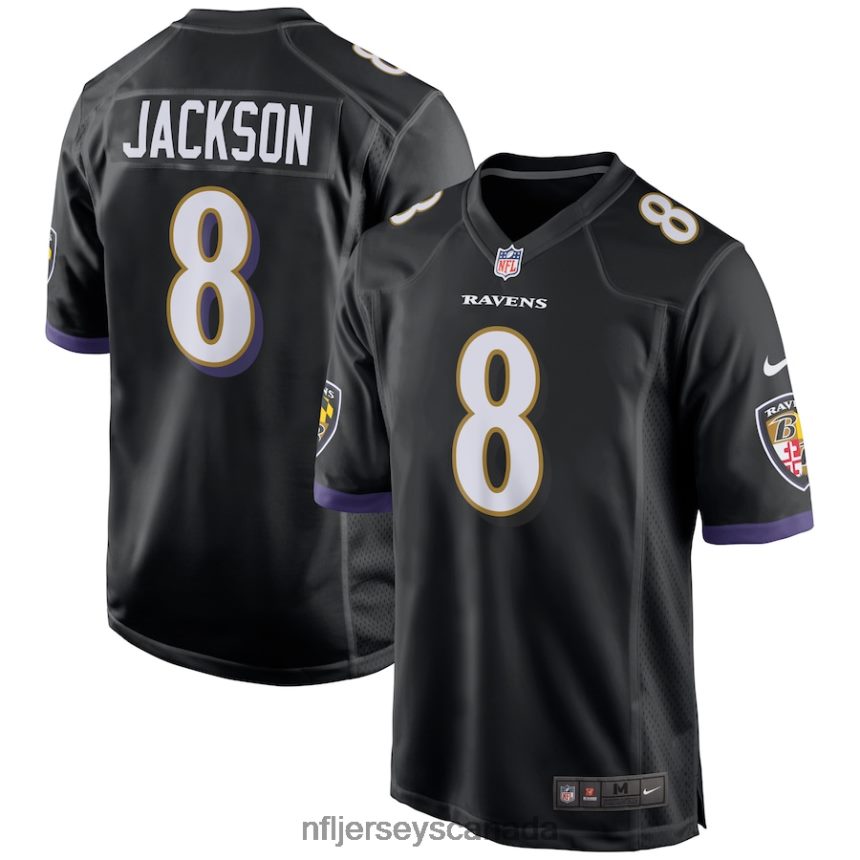 Men Baltimore Ravens Lamar Jackson Nike Black Game Jersey Clothing NFL TBXFR6149