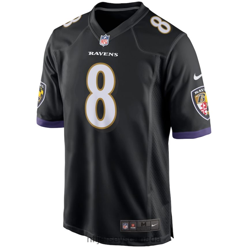 Men Baltimore Ravens Lamar Jackson Nike Black Game Jersey Clothing NFL TBXFR6149