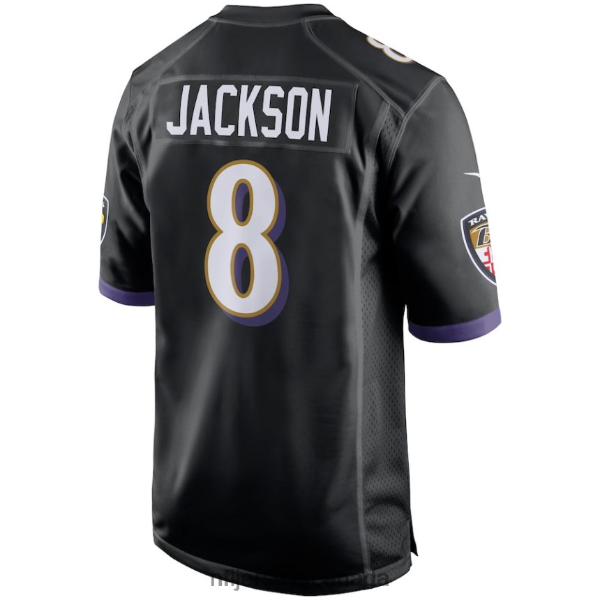 Men Baltimore Ravens Lamar Jackson Nike Black Game Jersey Clothing NFL TBXFR6149