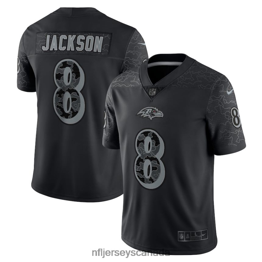 Men Baltimore Ravens Lamar Jackson Nike Black RFLCTV Limited Jersey Clothing NFL TBXFR6888