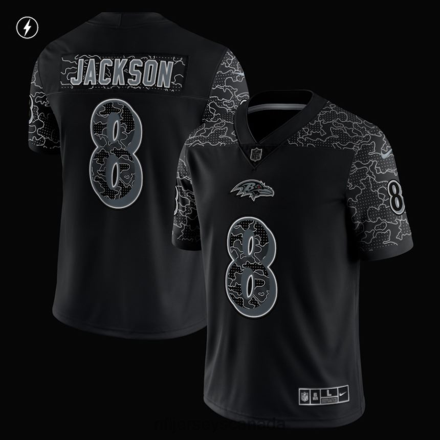 Men Baltimore Ravens Lamar Jackson Nike Black RFLCTV Limited Jersey Clothing NFL TBXFR6888
