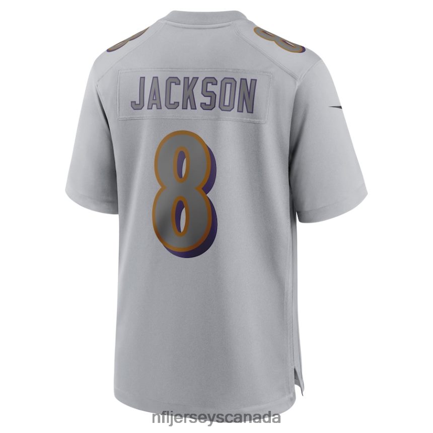 Men Baltimore Ravens Lamar Jackson Nike Gray Atmosphere Fashion Game Jersey Clothing NFL TBXFR61779