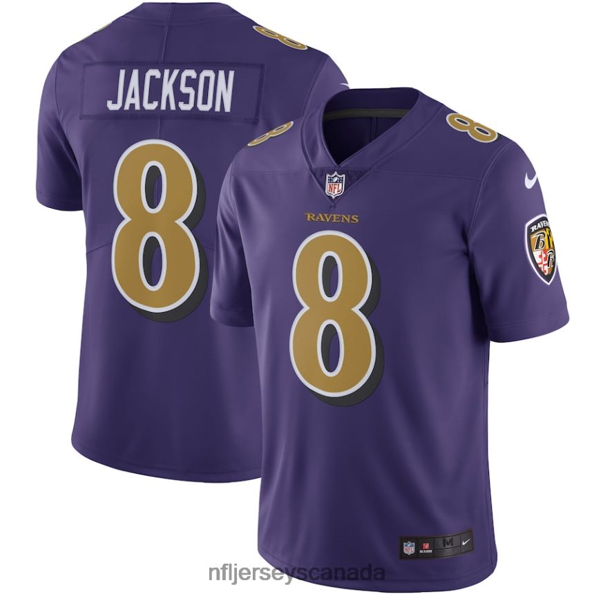 Men Baltimore Ravens Lamar Jackson Nike Purple Color Rush Vapor Limited Jersey Clothing NFL TBXFR6886