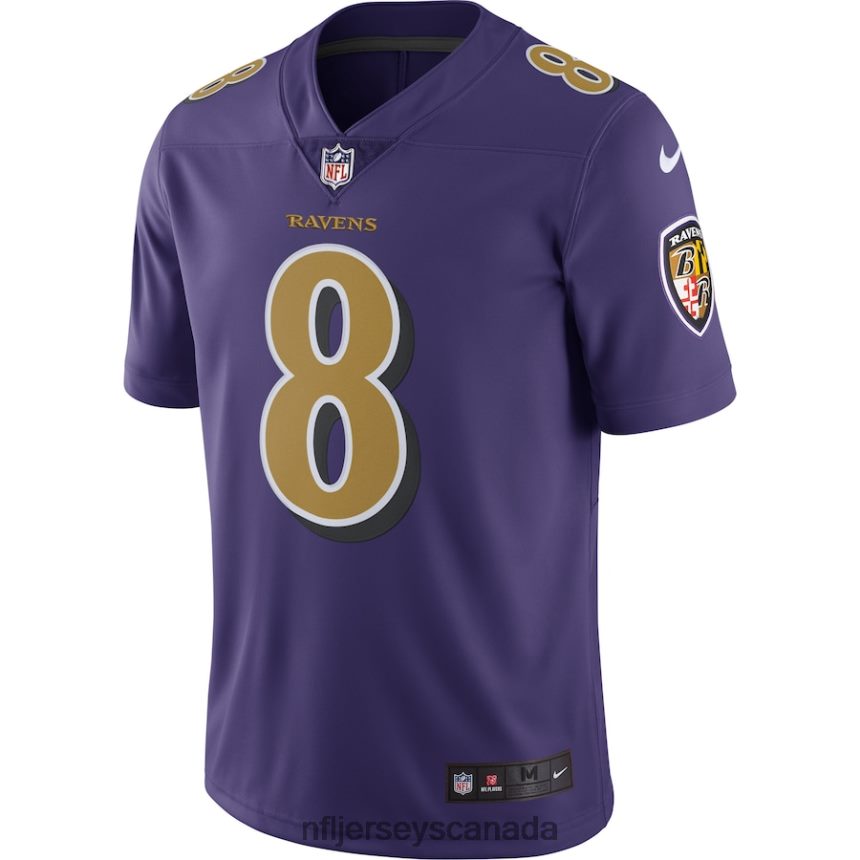 Men Baltimore Ravens Lamar Jackson Nike Purple Color Rush Vapor Limited Jersey Clothing NFL TBXFR6886