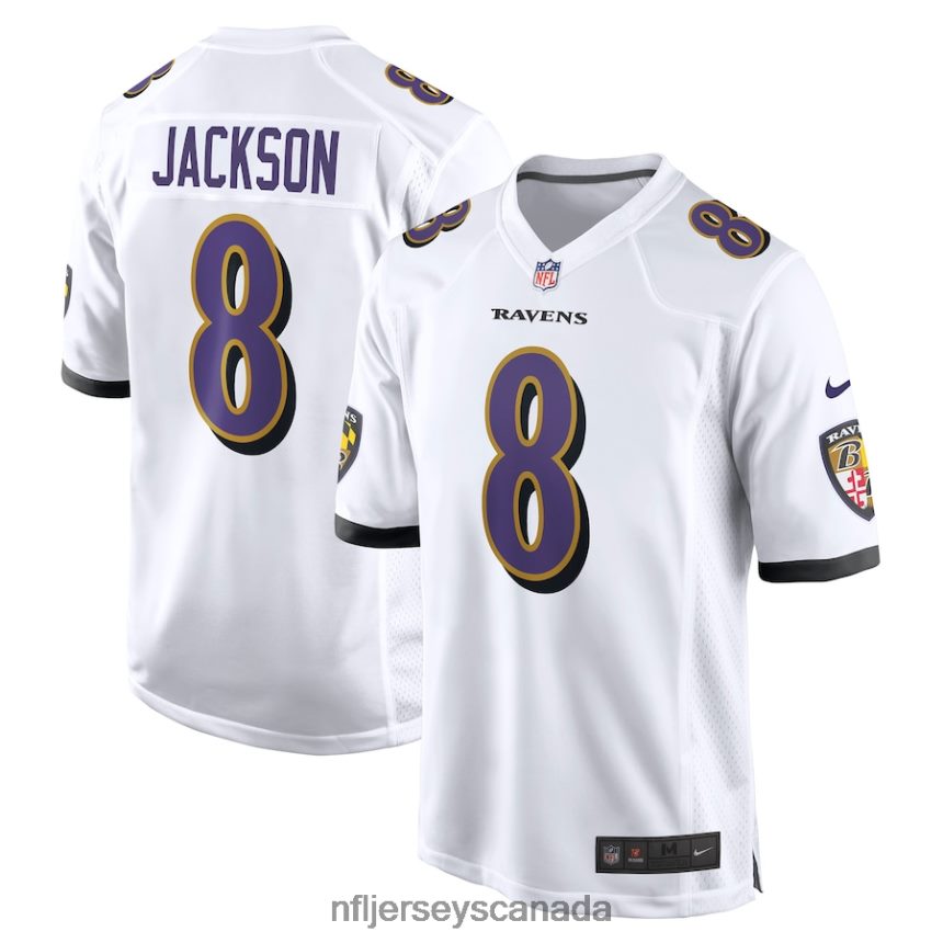 Men Baltimore Ravens Lamar Jackson Nike White Game Jersey Clothing NFL TBXFR61052