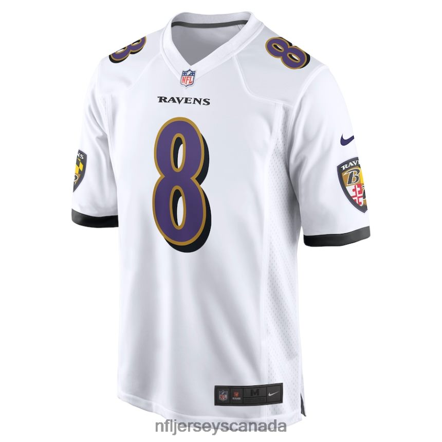 Men Baltimore Ravens Lamar Jackson Nike White Game Jersey Clothing NFL TBXFR61052